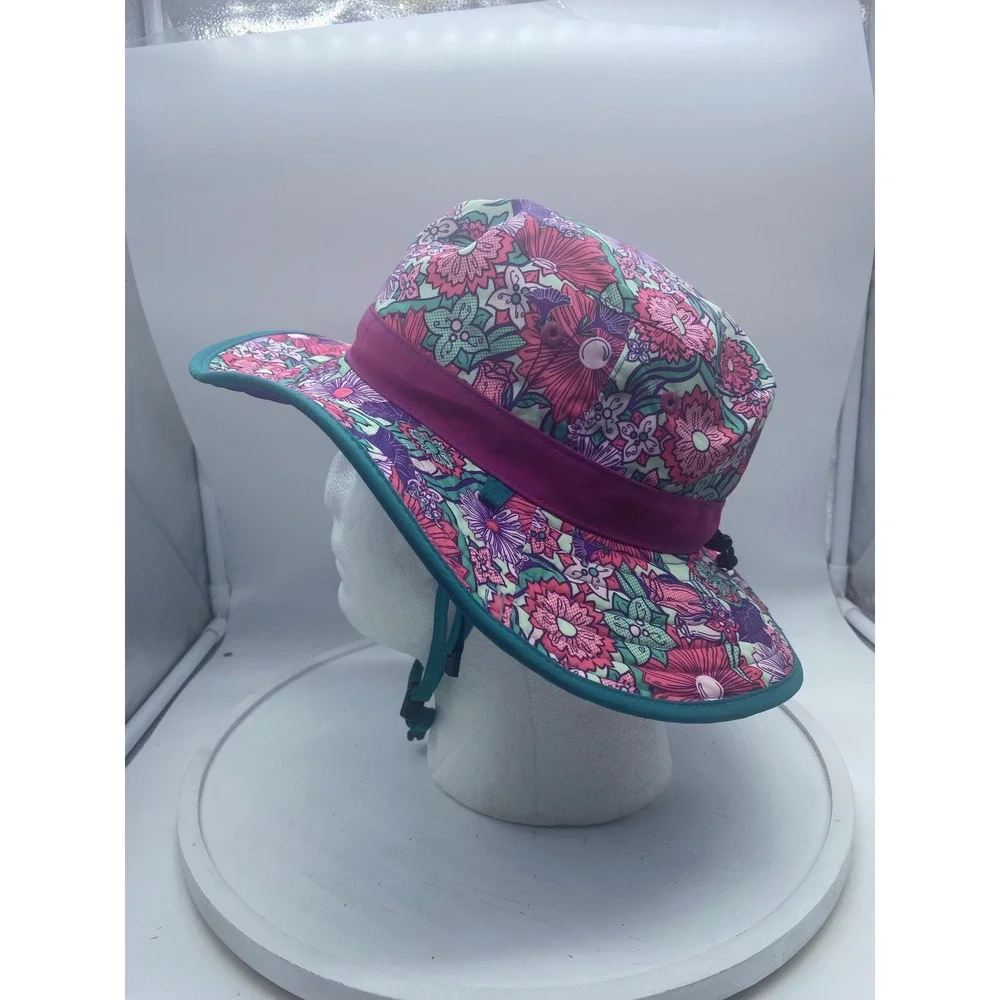 Sunday Afternoons Kids Play Hat Floral Pink Purple Sun Hat Size‎ M 12-15 Years